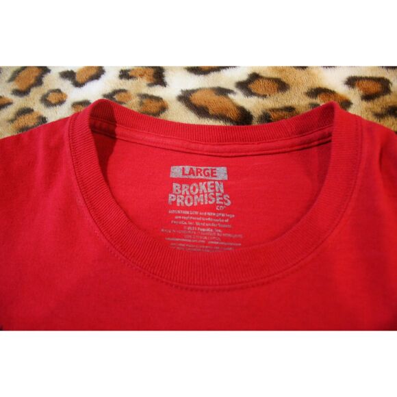 Broken Promises Flaming Mountain Dew Graphic Tee Y2K - Picture 2 of 3